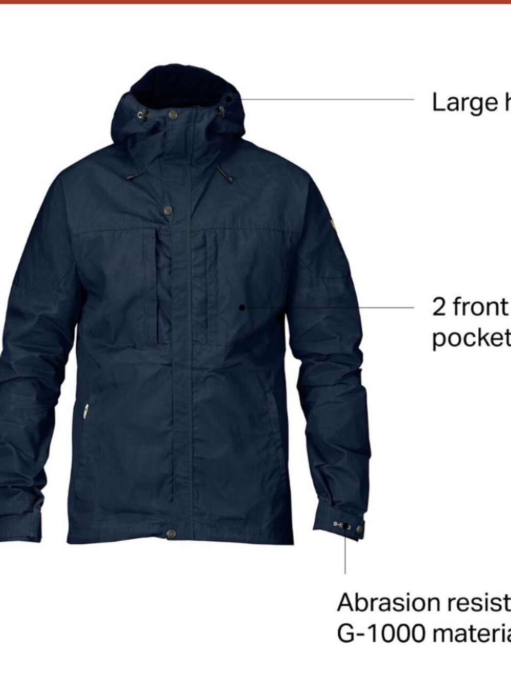 Fjällräven Skogsö Jacket Men’s M Dark Navy G-1000 Hiking Outdoor $270 - Picture 13 of 16